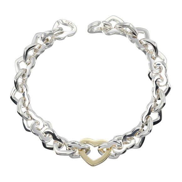 Tiffany & Co. Heart Link Bracelet Arm circumference approx. 16.3cm 925 silv...